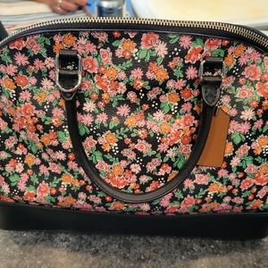 Pink and black floral Coach bag
